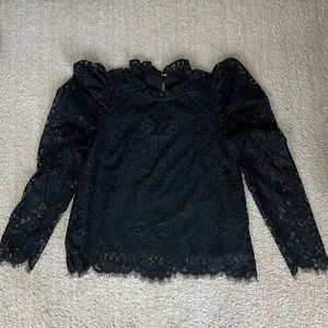 Lilly Pulitzer party lace cocktail blouse in black